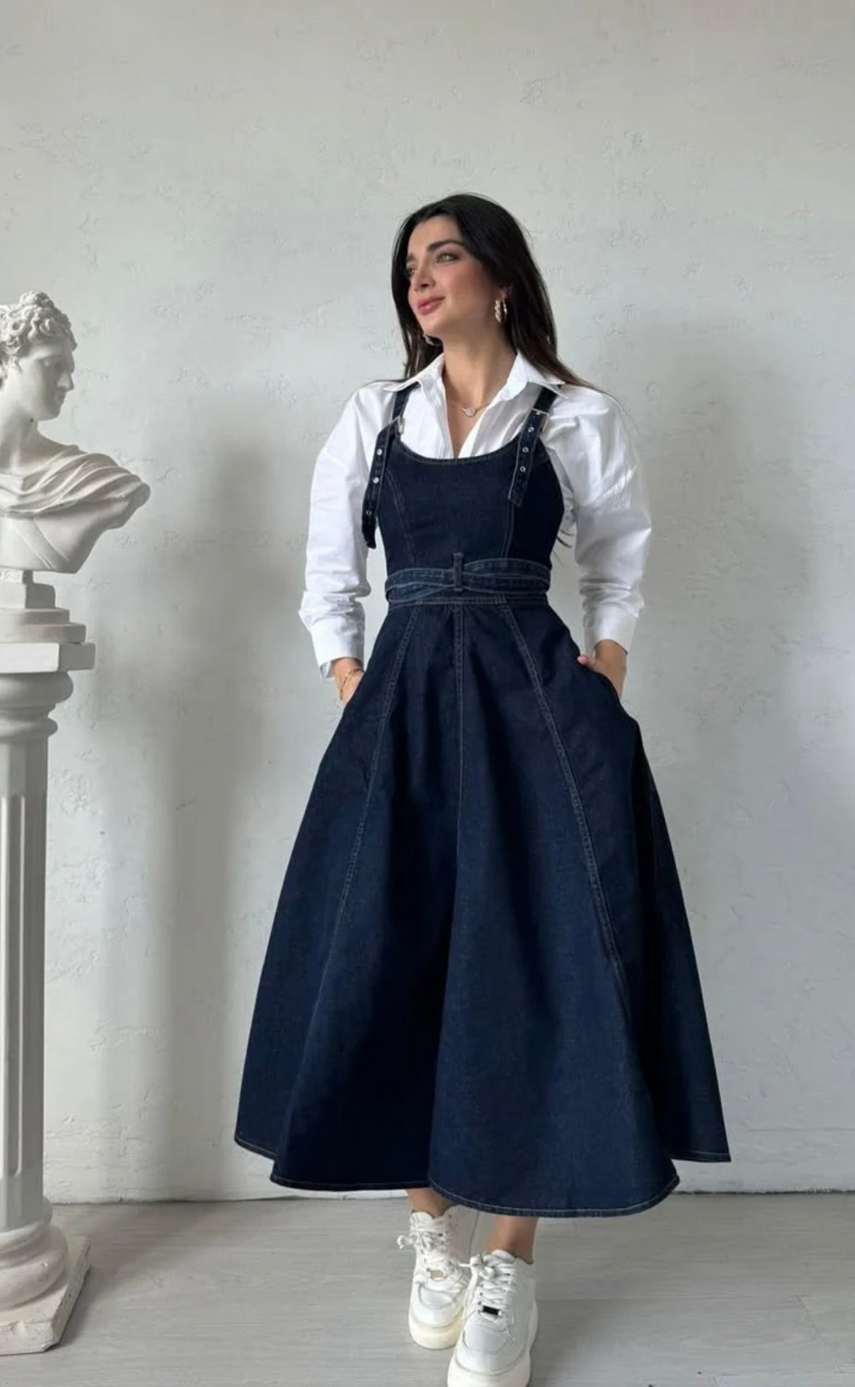 Robe en jean coupe cloche