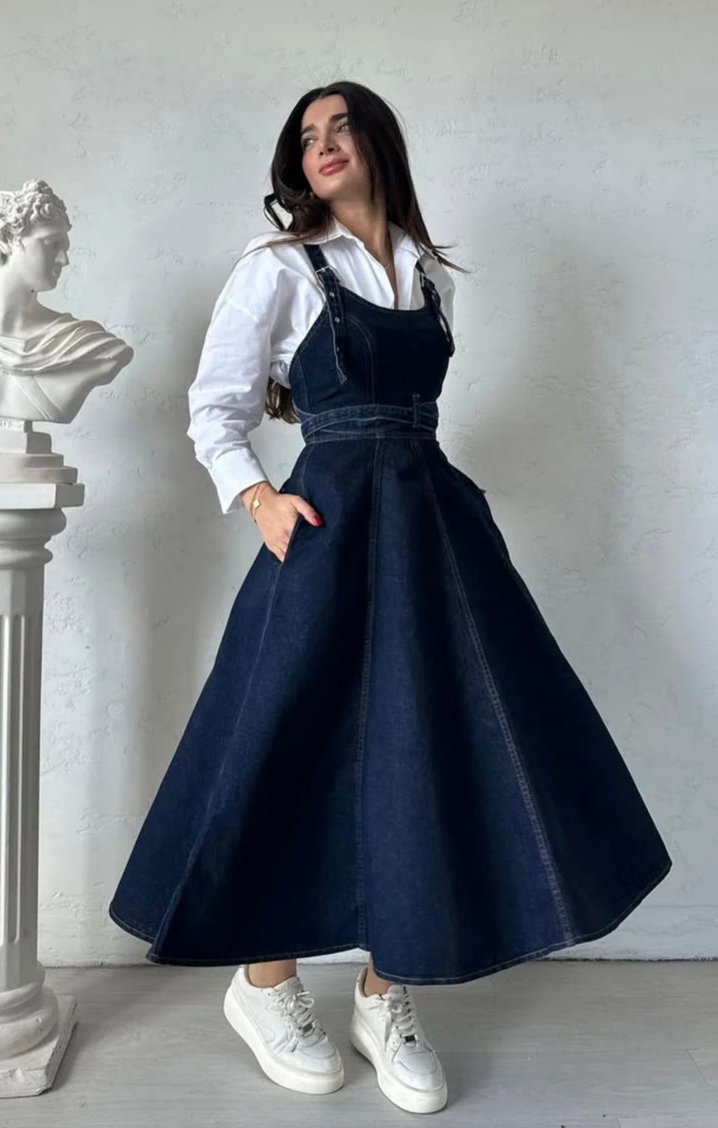 Robe en jean coupe cloche